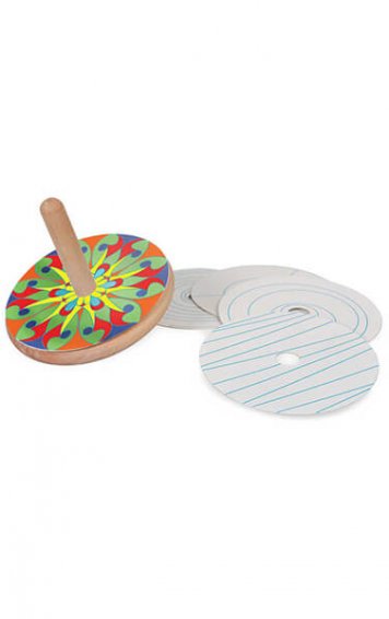 colour and spin wooden top