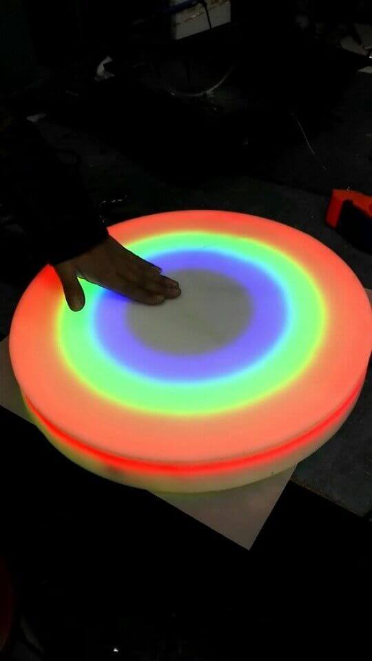 Interactive Round Floor Tile 50x50cm, Playlearn Sensory Interactive Led Light Up Floor Tile