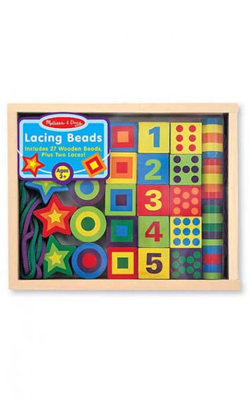 lacing beads in a box